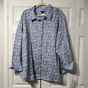 Chaps Blue Multi Button Top NWT